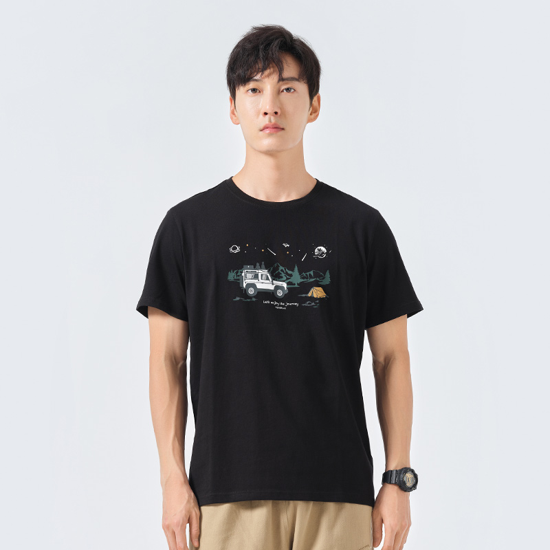 探路者T恤男女22春夏情侣棉感吸汗透气速干短袖TAJK81545/82544