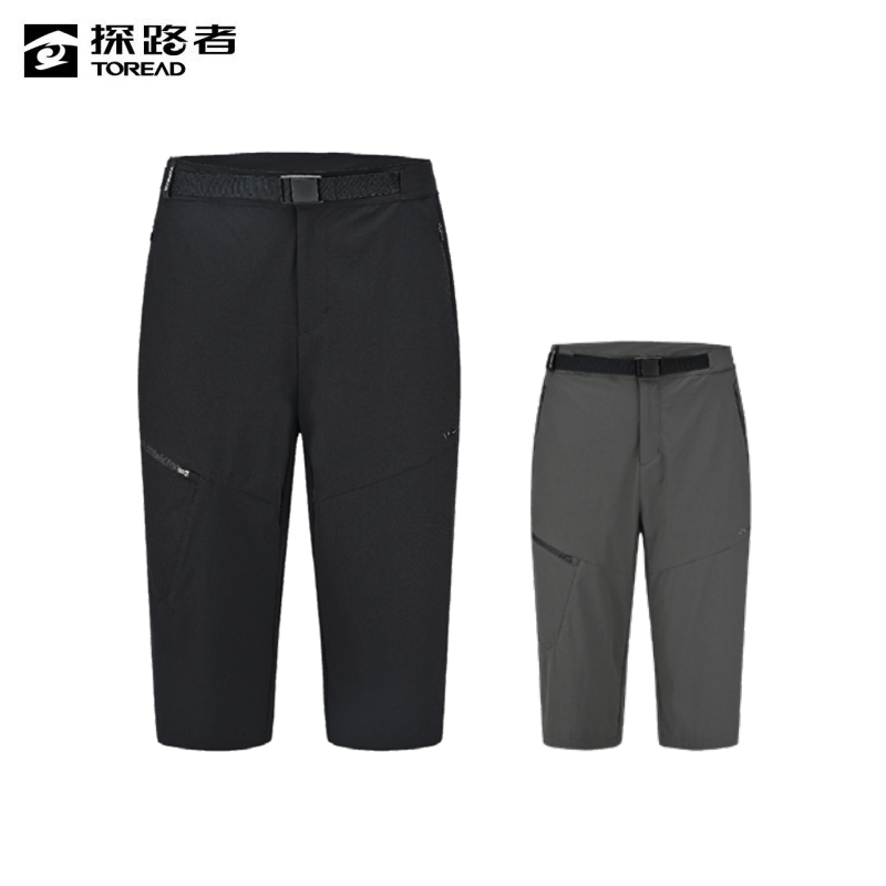 新款 探路者2024春夏速干裤男式中裤TAMMAM81055户外休闲裤