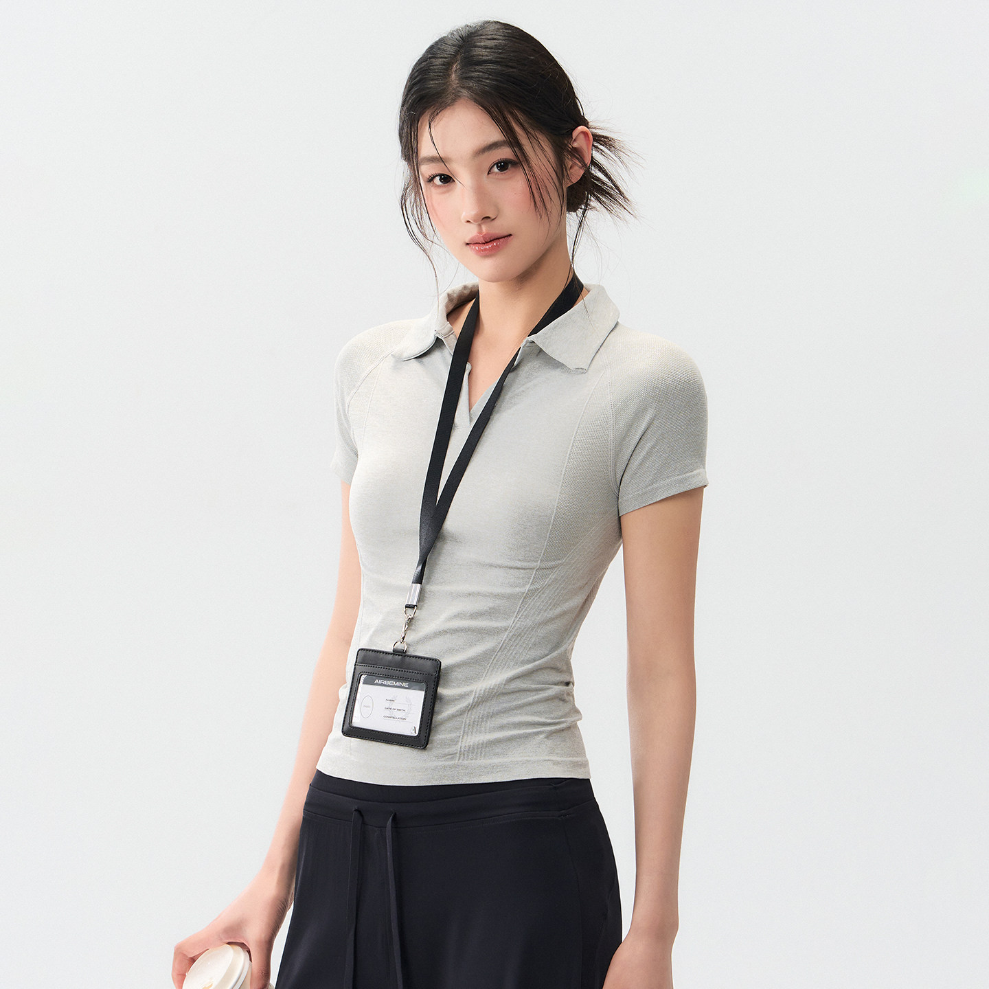 元气女孩瑜伽服夏polo衫翻领运动上衣透气短袖T恤跑步训练健身服