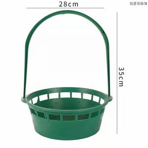 塑料小号花篮 清明节绿色塑料鲜花手提篮花店用品鲜花小篮子400个