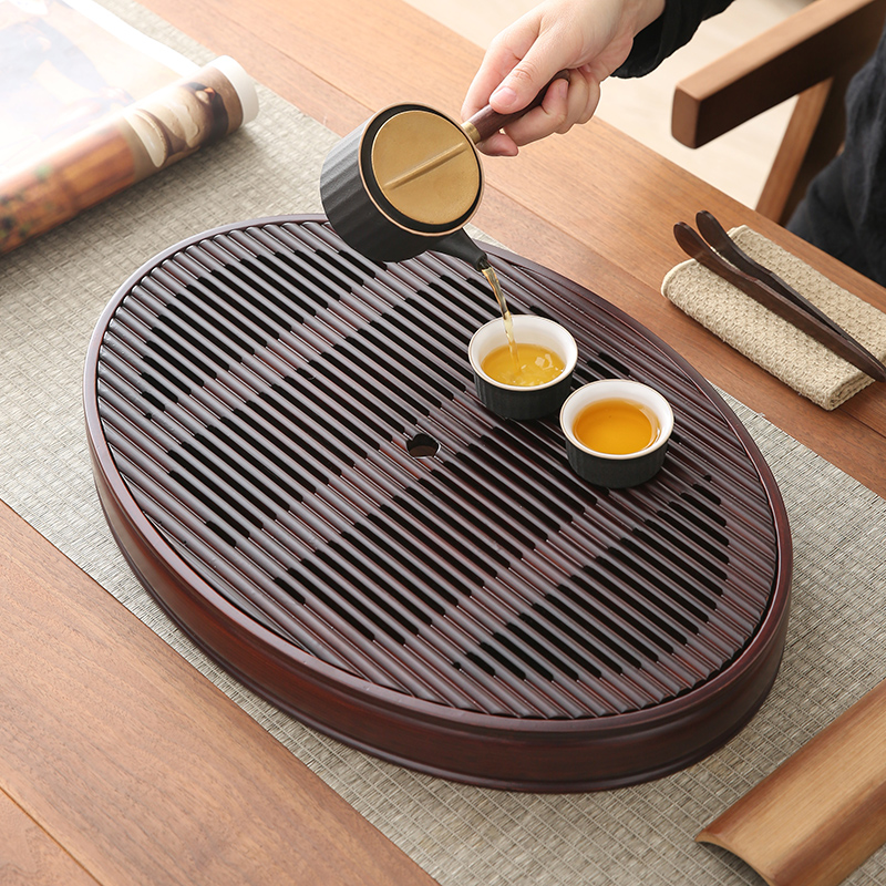 金镶玉圆形茶盘小型家用茶几茶托盘客厅陶瓷茶海干泡小茶台茶具
