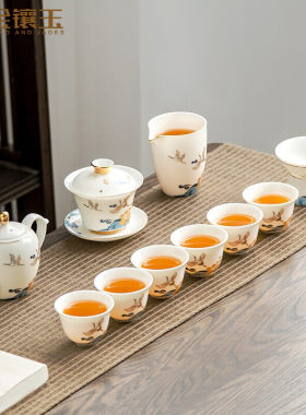 高端德化羊脂玉白瓷茶具