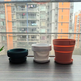 家用创意实用三折叠硅胶花盆满足植物生长需求大容量便携易清理