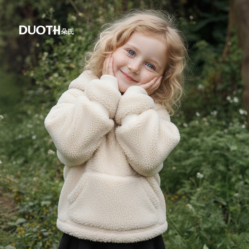 DUOTH女童连帽长袖纯棉加厚卫衣