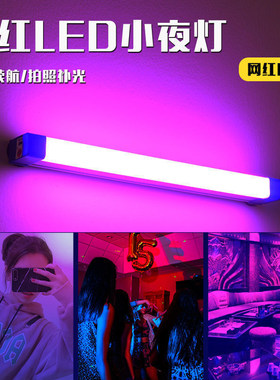 网红拍照氛围小夜灯宿舍紫光led