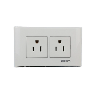 杭州鸿雁开关插座暗装86型二开双控五孔插座双联带二三双开五孔