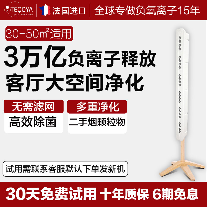 法国teqoya得康氧负离子发生器负氧离子机无臭氧除甲醛空气净化器