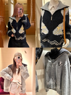 滑雪拉链针织开衫羊绒羊绒混纺