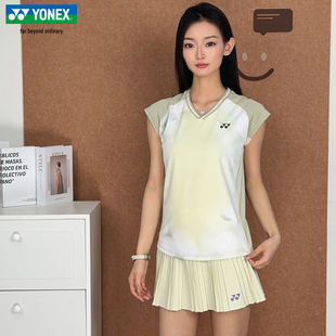 新款YONEX尤尼克斯羽毛球服套装女款速干透气运动比赛服短袖短裙
