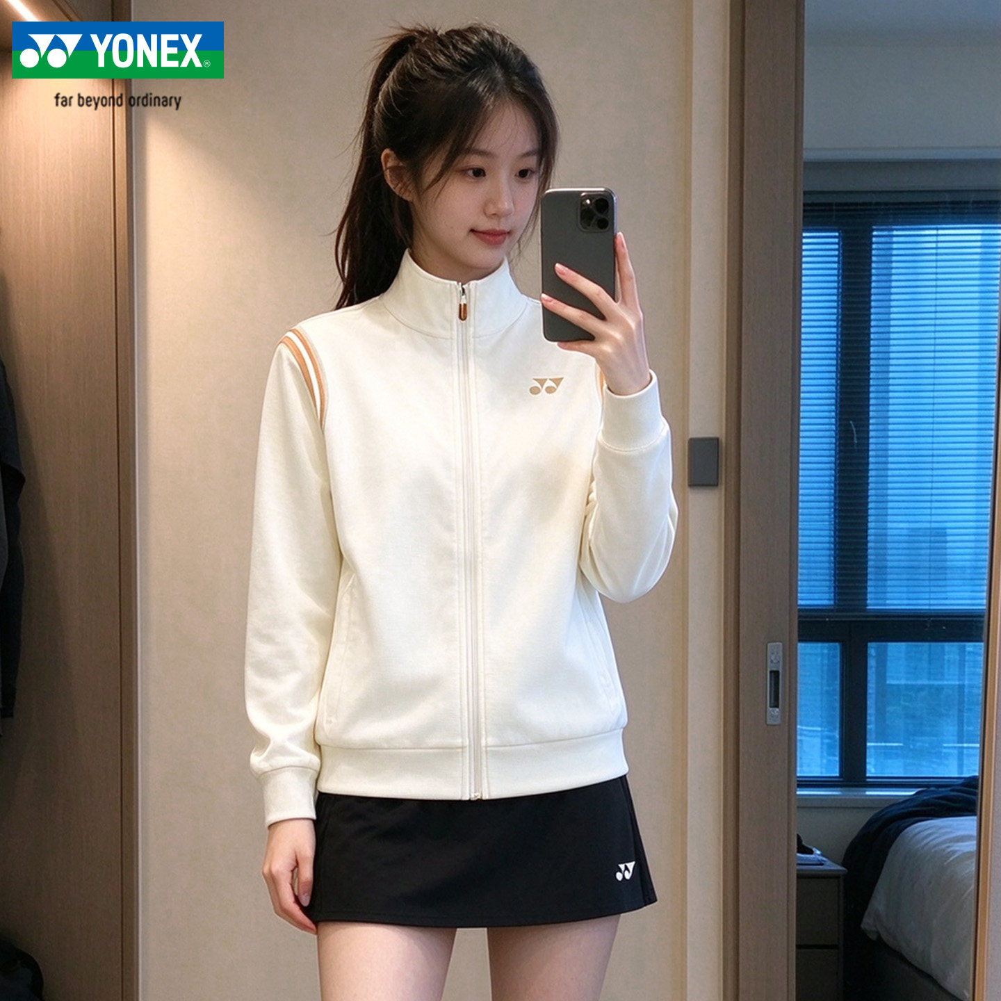 YONEX尤尼克斯羽毛球服男女yy外套速干运动上衣秋冬新款2501325