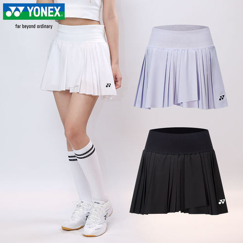 尤尼克斯羽毛球服短裙女速干百褶
