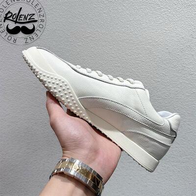 ROLENZ轻奢品牌简约真皮小白板鞋男英伦透气老爹鞋百搭德训运动鞋