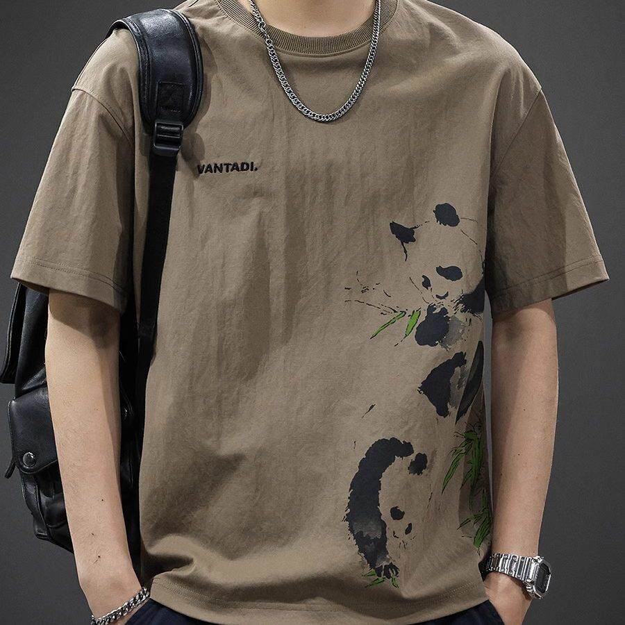 BellerLee 2025新款圆领短袖t恤男宽松重磅潮牌体恤