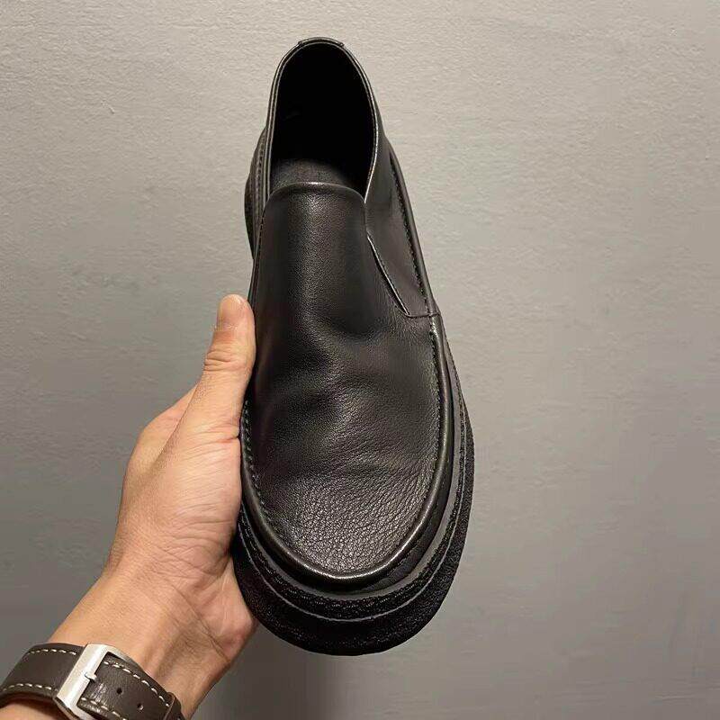 魅力十足~ 一脚蹬手工定制男鞋软底英伦豆豆鞋真皮小白鞋懒人鞋