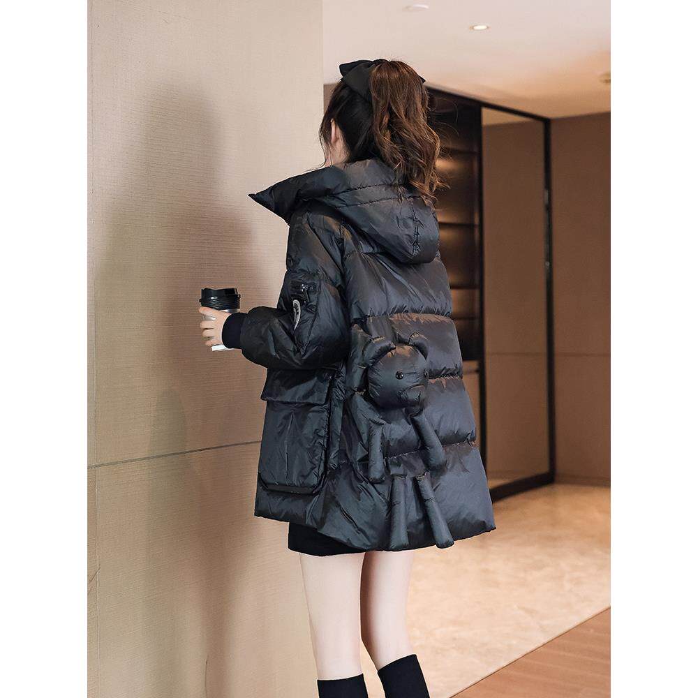 Supdorx白鸭羽绒服女式2025新款韩式宽松羽绒服女式棉质夹克