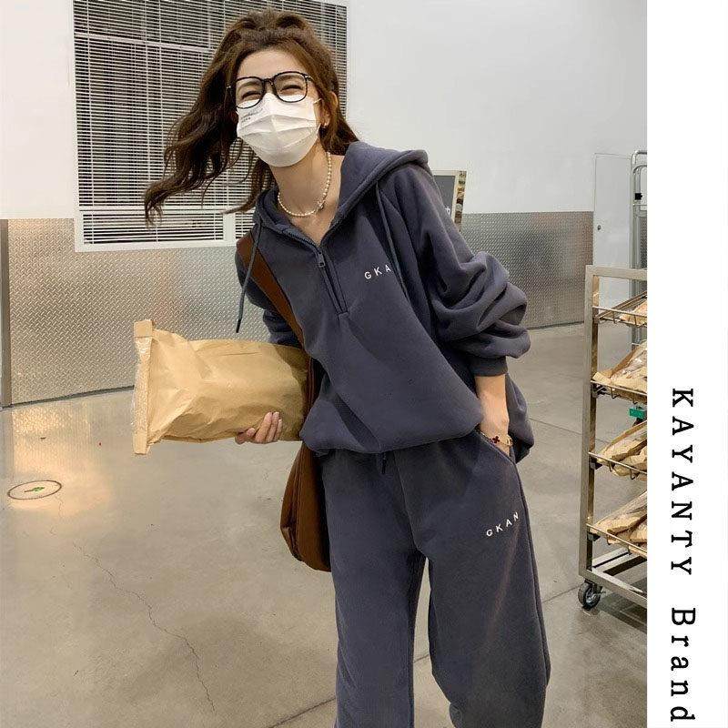 KAYANTY穿搭时尚运动卫衣套装女春秋新款休闲长裤显瘦上衣两件套