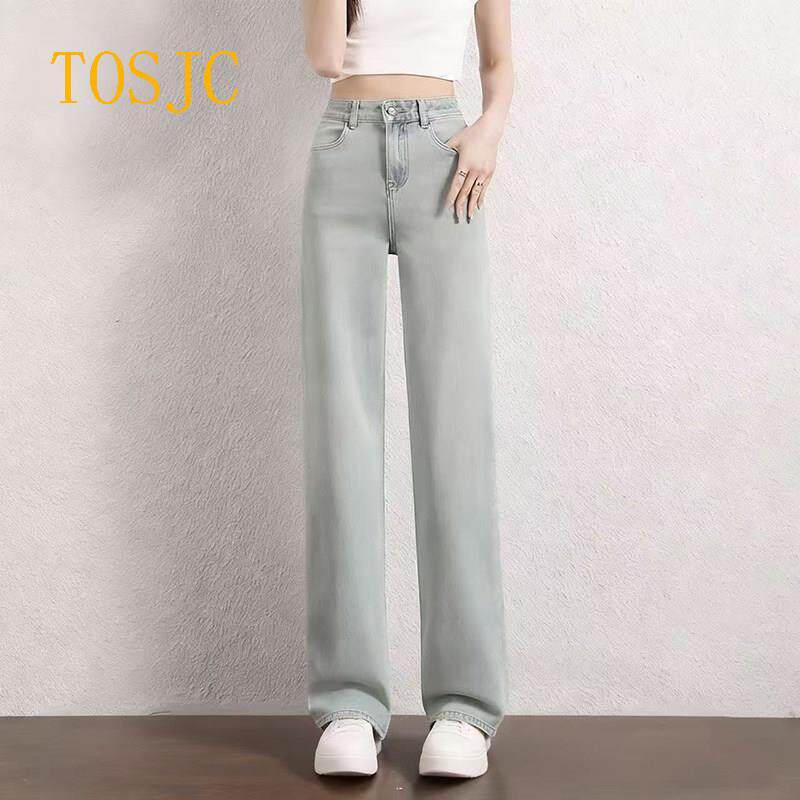 牛仔裤女2025秋冬新款修身高腰窄版阔腿裤复古高级小个子直筒裤