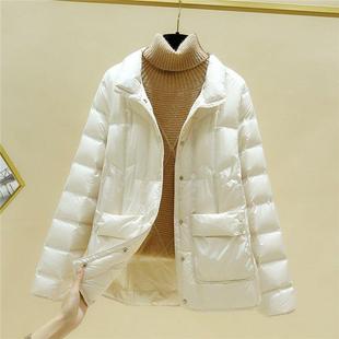 轻薄羽绒服女款短款2025年新款冬季时尚潮流百搭小个子白鸭绒外套
