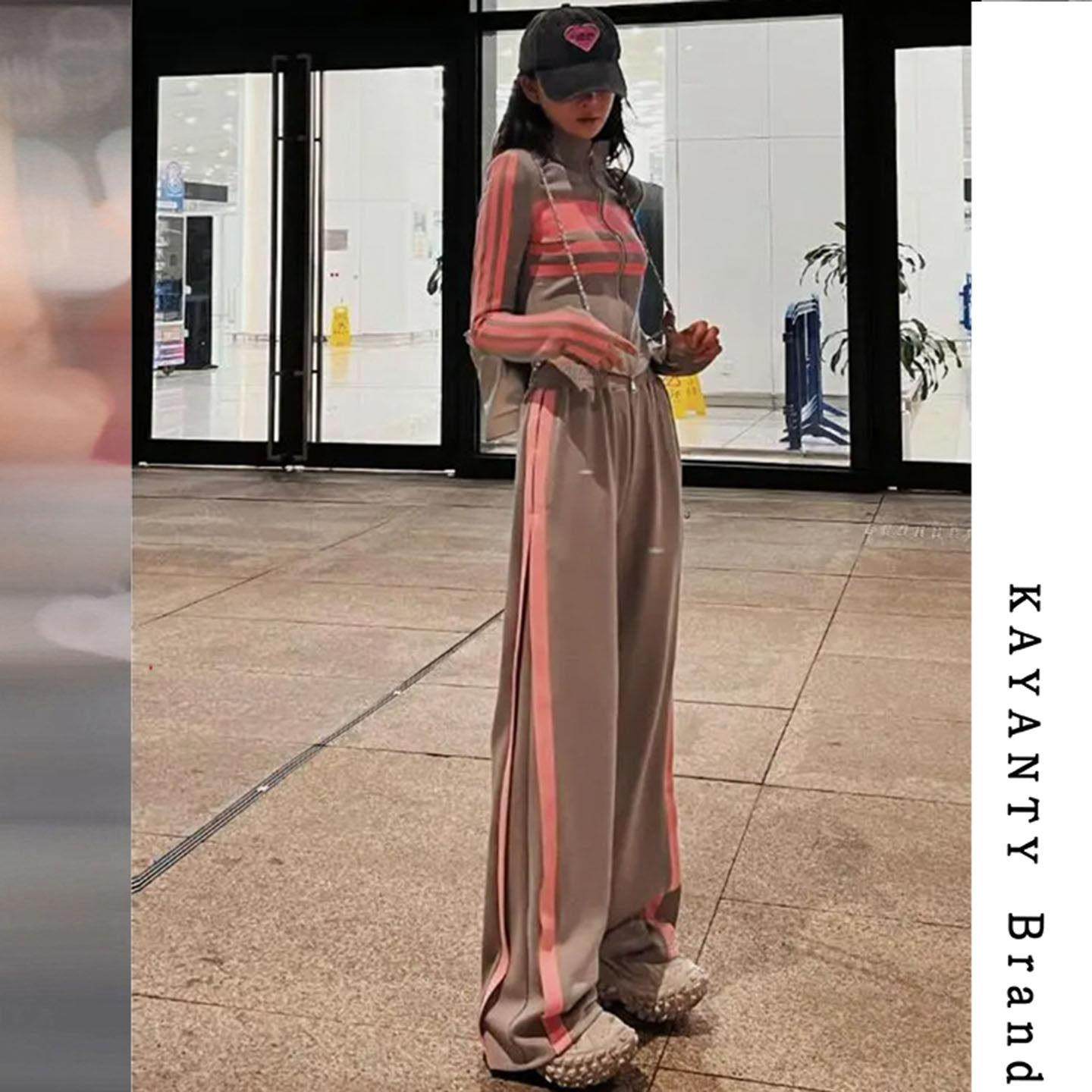 KAYANTY运动套装女秋2025新款休闲显瘦卫衣阔腿裤流行爆款两件套