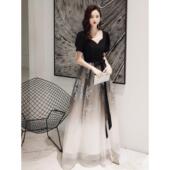 法国Lemond 宴会气质平时可穿高级感 tajoes黑色晚礼服裙2025新款