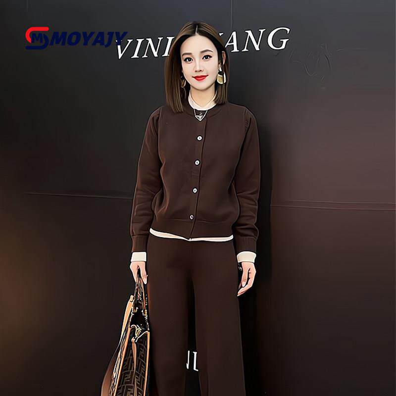 MOYAJY品牌休闲运动套装女2025秋冬新款时尚减龄高档阔腿裤两件套