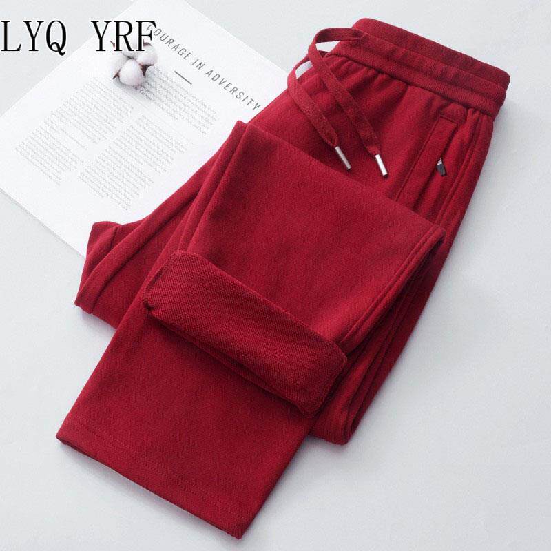 Lyq yrf卫裤女时尚春秋新款裤子休闲直筒高腰显瘦运动裤大码女裤