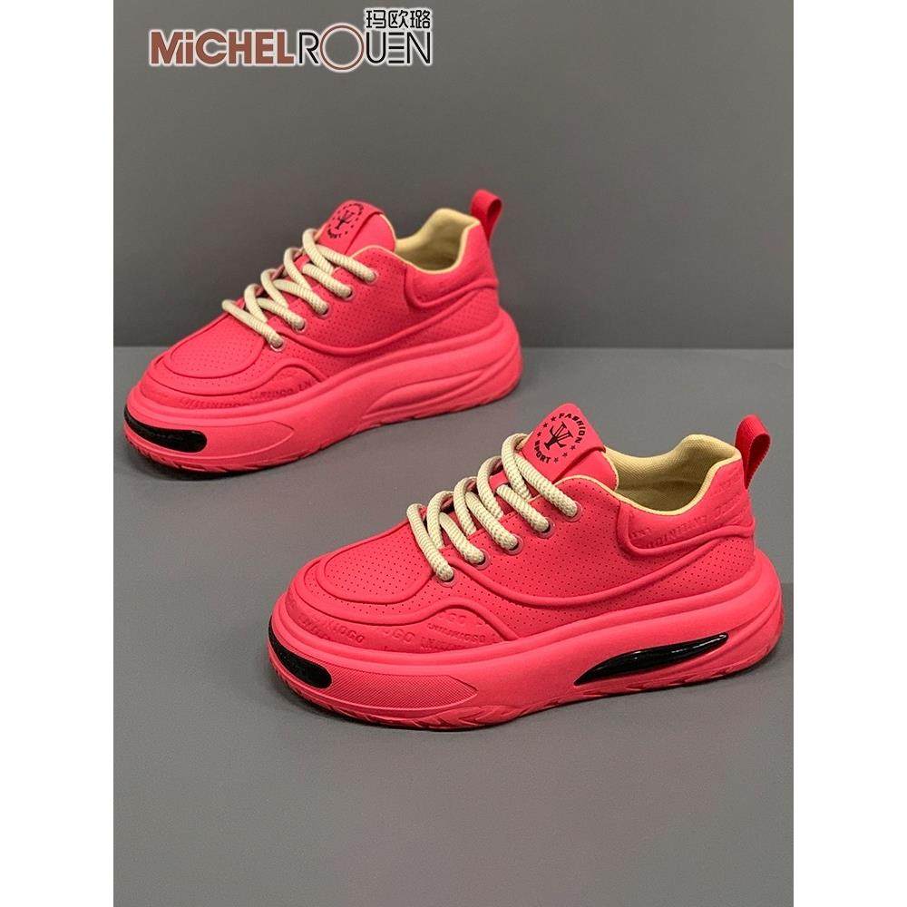 玛欧璐奢侈高端男鞋2025新款秋季厚底增高鞋设计师板鞋网红休闲鞋