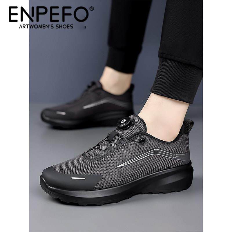 法国ENPEFO男鞋2026新款夏季户外登山徒步软底透气网面运动休闲鞋