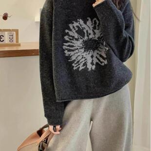 LILY MOST高领宽松针织衫女秋冬季100纯羊绒高级感软糯羊毛衣女