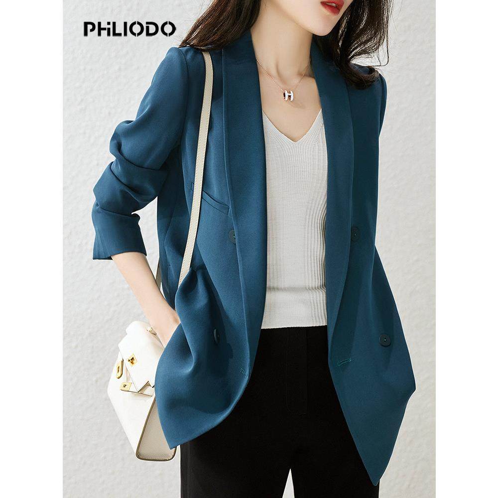 PHILIODO品牌2025秋季新款时尚高级气质百搭优雅大气女士西装外套