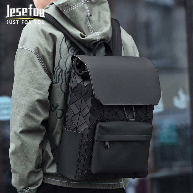 Jesefou高端奢侈简约质感双肩包男士商务电脑背包大容量通勤背包