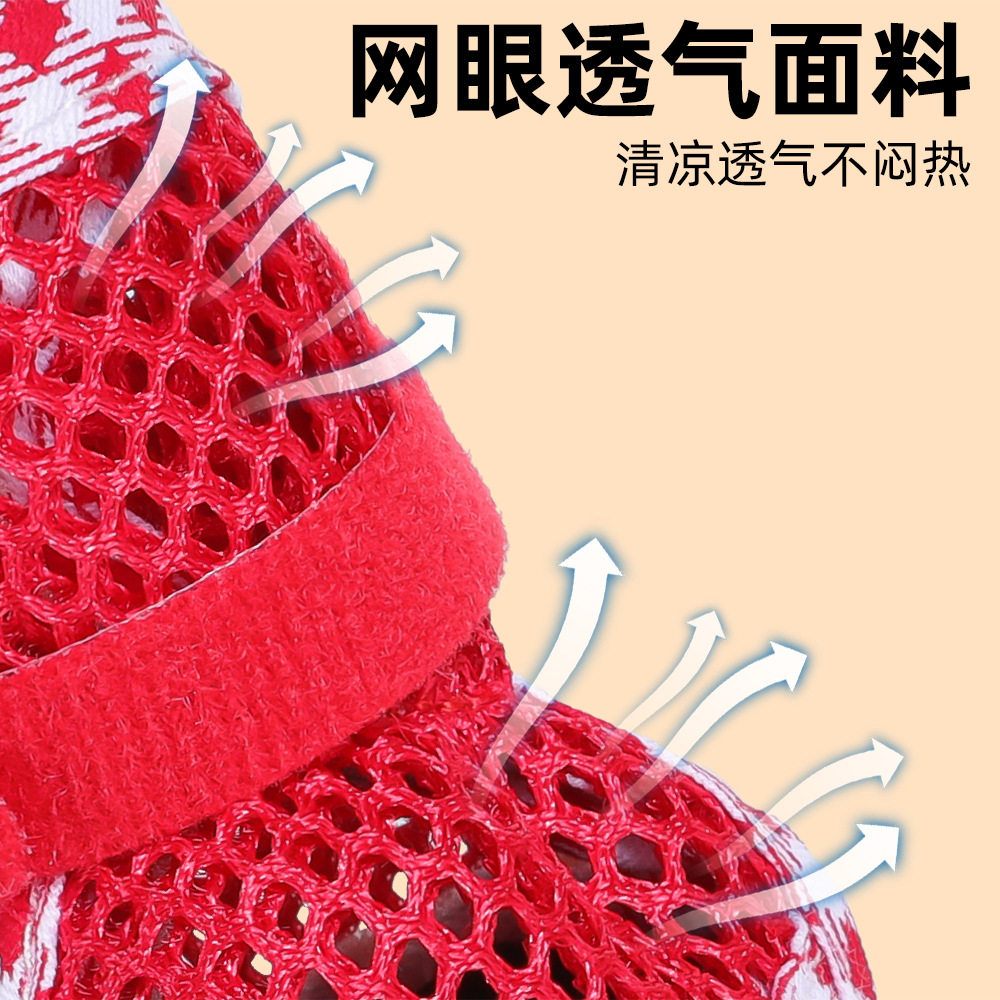狗狗鞋子小型犬狗狗泰迪比熊网鞋四季透气软底鞋防滑宠物鞋套脚套