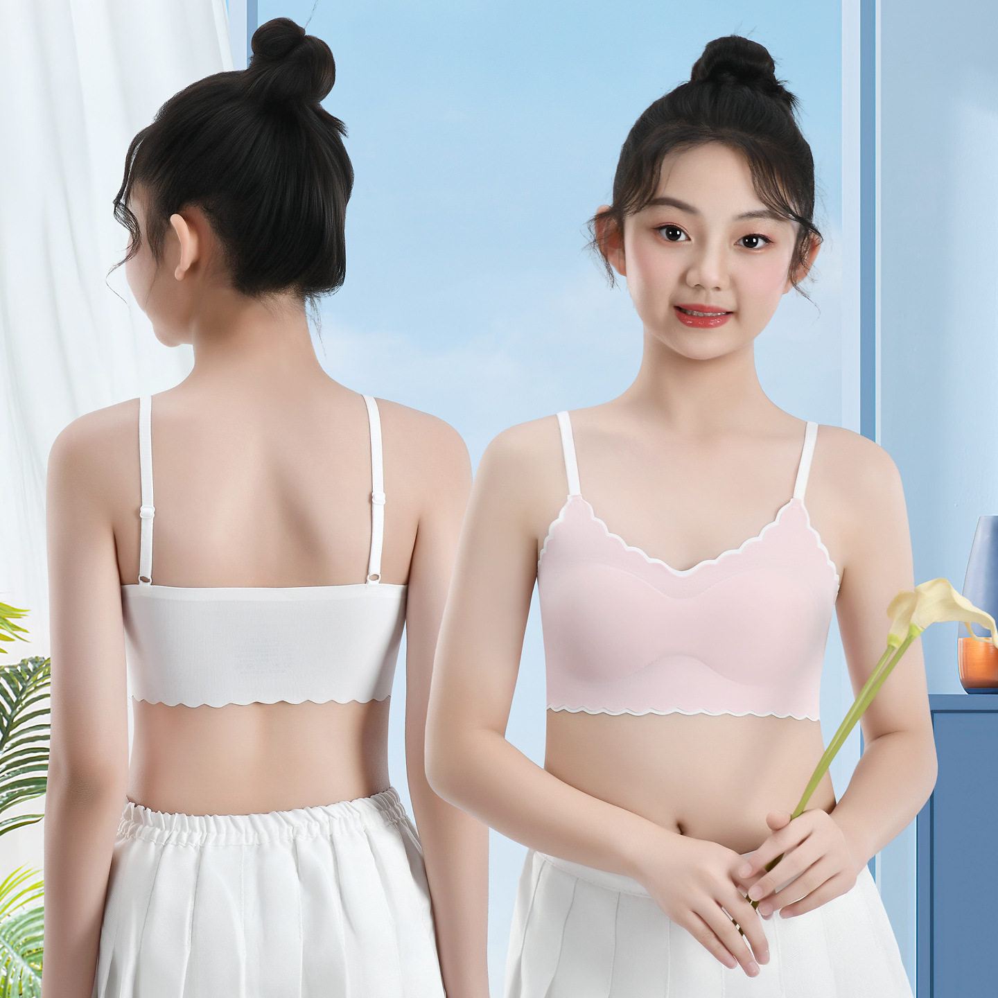 一片式女童成长型无钢圈