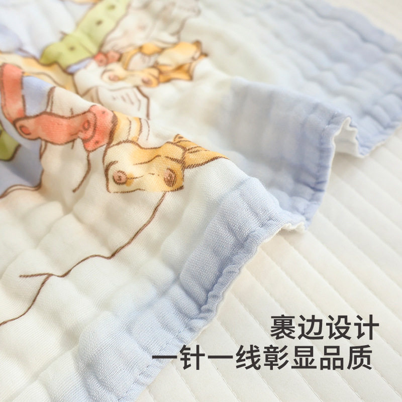 新款纱布浴巾六层精梳棉柔软吸水宝宝洗澡巾纯棉四季款新生儿裹巾