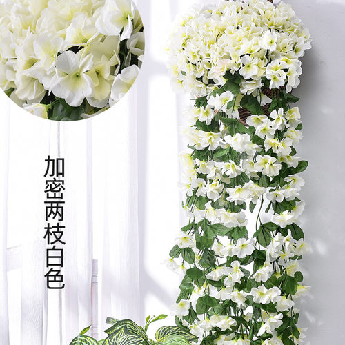 仿真紫罗兰花假花装饰仿真壁挂吊兰花吊篮花绢花花藤