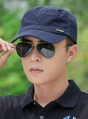 帽子男韩版潮平顶帽简约百搭中年男士帽子春夏秋棒球帽休闲时尚