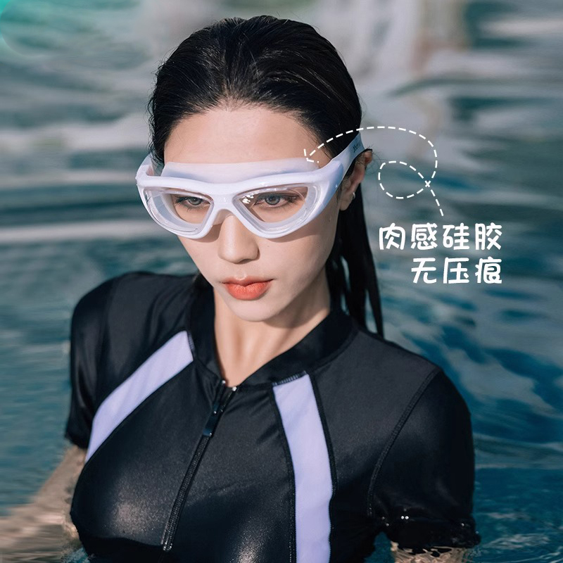 新款大框泳镜男近视度数防水防雾透明游泳眼镜女潜水游泳泳帽套装