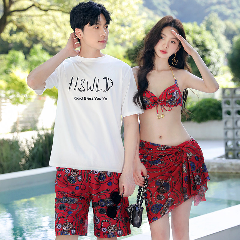 情侣泳衣2025新款爆款高级感性感女神显瘦男沙滩裤温泉游泳馆专用