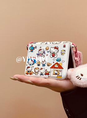 依维意 适用于小米MIXFlip2折叠手机壳novaFlip日韩系少女心kt猫华为PuraX磁吸粉色毛绒手提带OPPOFindN3Flip