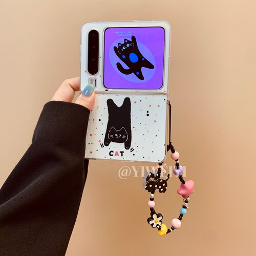 适用于华为折叠可爱猫咪手机壳