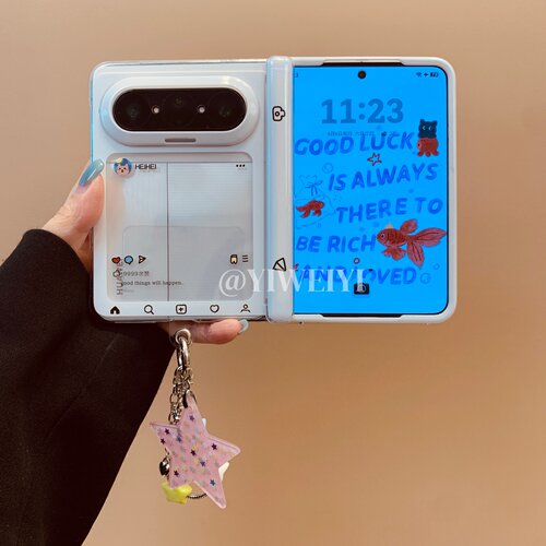 适用于华为折叠半透相框手机壳