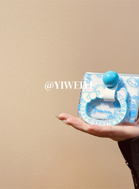 依维意 适用于华为PuraX折叠手机壳蓝色kitty摩托罗拉Razr50指环支架Pocket2新款OPPOFindN3Flip可爱ZFlip5/4