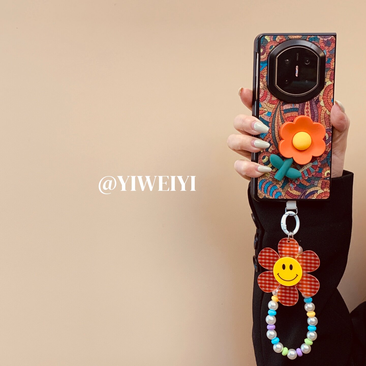 依维意 适用于华为matex7手机壳matex5典藏版硅胶花折叠