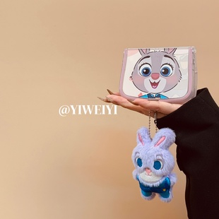 依维意 适用于小米mixflip2手机壳pocket2猫耳朵折叠屏ins风novaflip毛绒兔子挂件三星zflip7可爱卡通朱迪