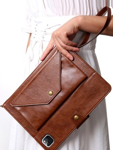 适用2022新款 4手持ipod10可斜挎七八九代带笔槽壳小众拉链收纳平板包 iPad9保护套可单肩Pro11寸第五六代air5