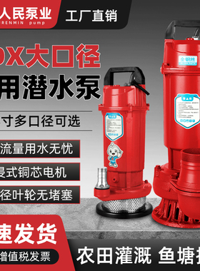 人民QDX家用小型潜水泵220v高扬程大流量农用灌溉鱼池抽水排污泵
