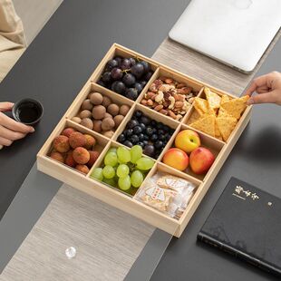 九宫格透明防尘盖火锅餐具分格蔬菜拼盘干果果盘配菜小吃点心零食