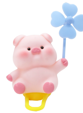 电动车兔子嘟嘟风车摆件