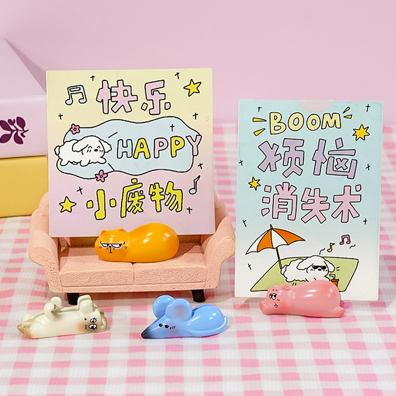可爱卡通动物便签夹桌面装饰