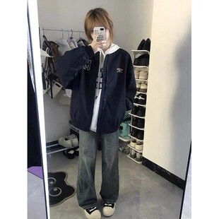 美式复古宽松字母印花棒球服外套男女春秋夏薄款学生情侣夹克上衣